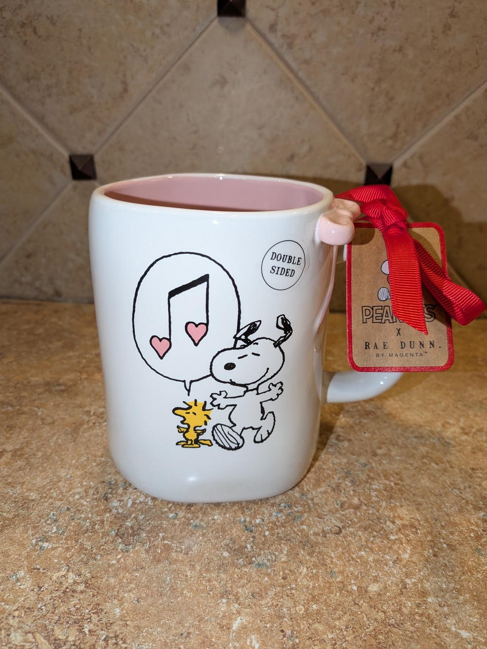 Peanuts x Rae Dunn by Magenta Snoopy & Woodstock Double-Sided Mug